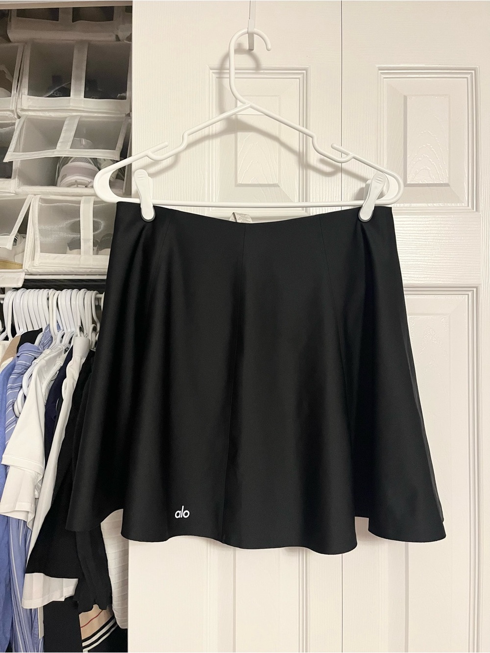 ALO Yoga Black Circle Skater Skirt with Undershorts